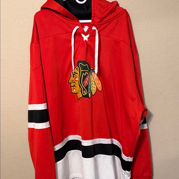 Fanatics Chicago Blackhawks Red and Black Hoodie - Picture 2 of 5